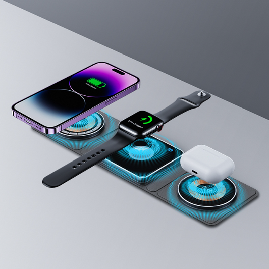 Estación de Carga Magnética 3 en 1 Plegable para iPhone, iWatch y AirPods - Image 2