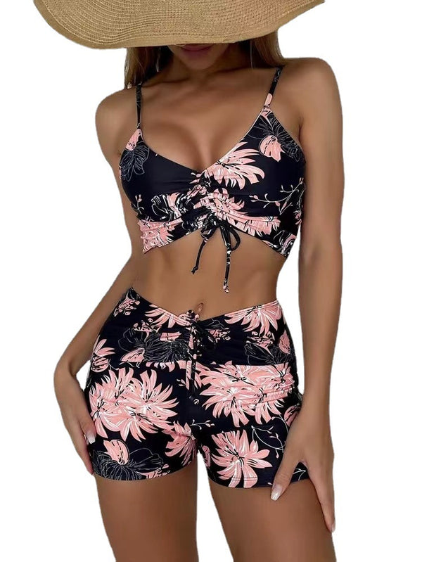 Traje de Baño Minimalista Estampado con Abertura Lateral para Mujer