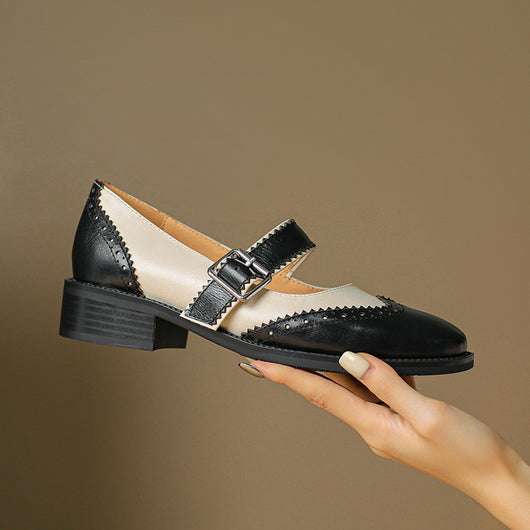 Zapatos de Cuero con Bloques de Color - Diseño Moderno y Versátil - Image 6