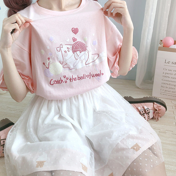 Playera Holgada para Niña con Estampado de Conejo Cartoon