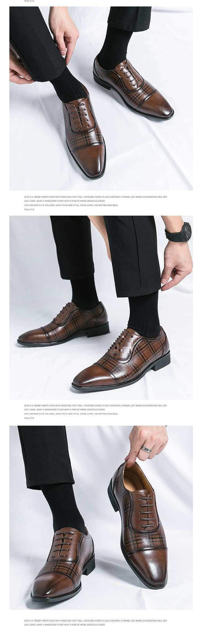 Zapatos de Cuero Ejecutivos Estilo Británico Punta Cuadrada Transpirables - Image 10