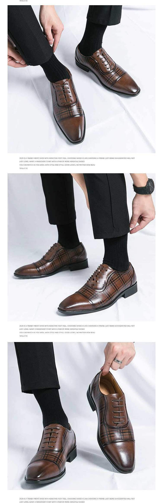 Zapatos de Cuero Ejecutivos Estilo Británico Punta Cuadrada Transpirables - Image 10