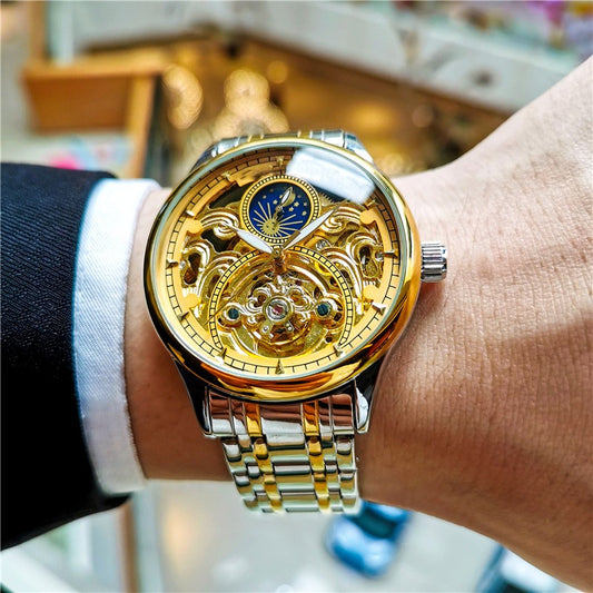 Reloj Mecánico Automático para Hombre con Esfera Luminiscente y Diseño Calado - Image 2