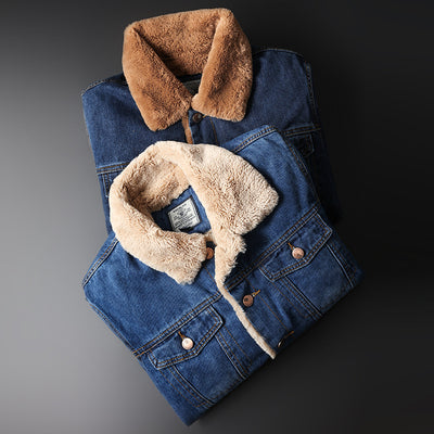 Chaqueta Denim Forrada en Fleece - Estilo Clásico para Otoño e Invierno - Image 3