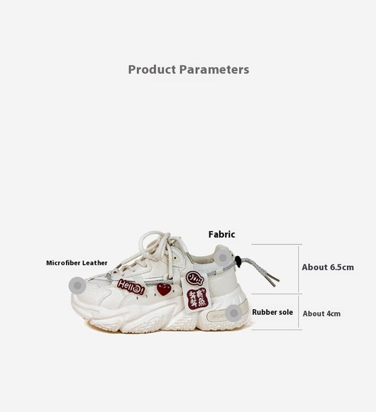 Zapatillas Deportivas Blancas con Suela Gruesa para Mujer - Image 9