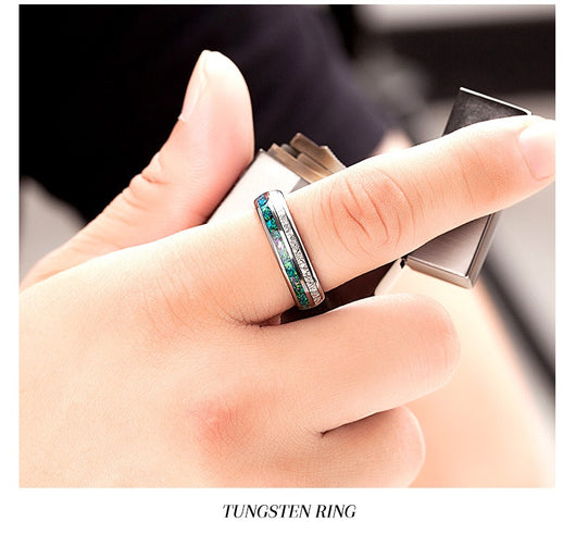 Anillo de Tungsteno con Incrustaciones de Plata y Estrellas - Image 15
