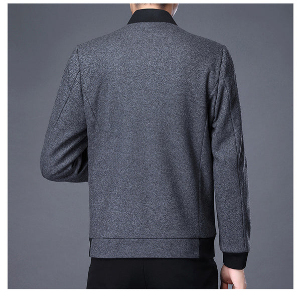 Abrigo de Lana Casual Negro para Hombre - Otoño e Invierno