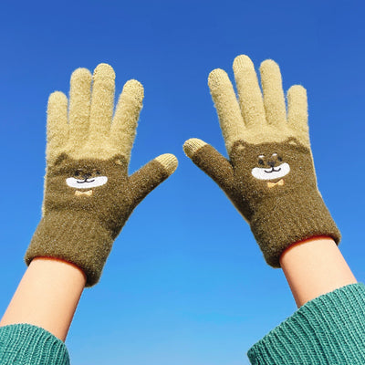 Guantes Tejidos de Invierno con Contraste de Colores y Forro Polar para Mujer - Image 31
