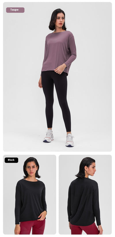 Blusa Deportiva Suelta de Manga Larga Efecto Segunda Piel - Image 29