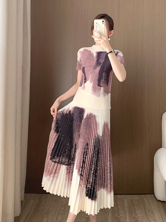 Conjunto Elegante Falda Plisada con Blusa Fashionable para Mujer - Image 9