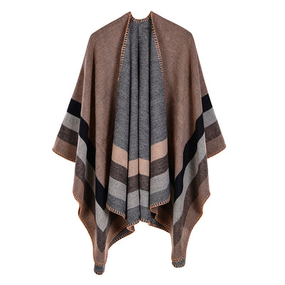 Poncho Cachemir de Marco Amplio con Abertura Frontal - Image 8
