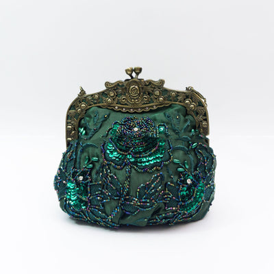 Bolso de Noche Vintage con Bordado de Rosas y Lentejuelas - Image 16