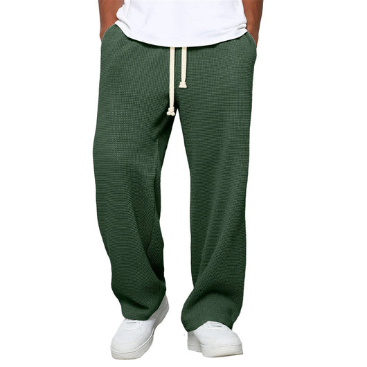 Pantalones Athleisure de Pierna Ancha y Tejido Waffle para Hombre - Image 26
