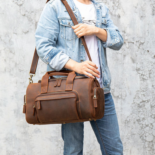 Bolsa de Viaje Cuero Genuino Estilo Retro - Equipaje de Mano Grande para Hombre - Image 6