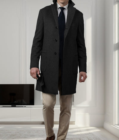Abrigo de Lana Estilo Británico Largo para Hombre - Image 18