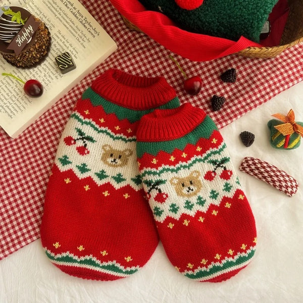 Suéter Navideño para Mascotas con Diseño de Cereza