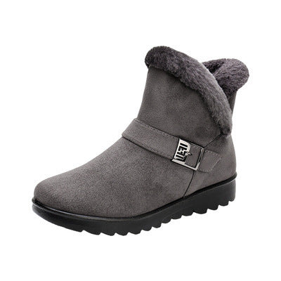 Botas Cortas Cálidas para Mamá con Tacón Bajo y Forro de Terciopelo - Image 11