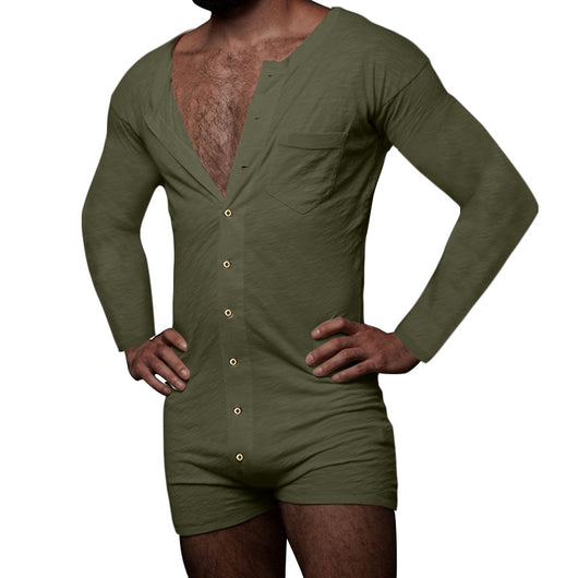 Pijama Enterizo Hombre Liso Cómodo para Casa - Image 5