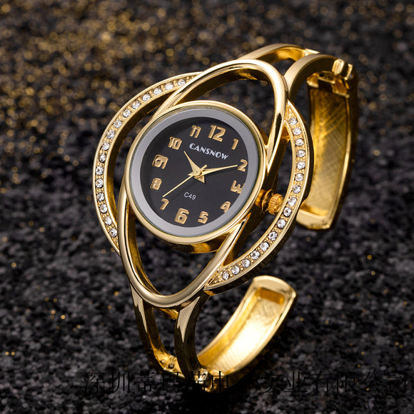 Reloj Pulsera Dama Acero Inoxidable con Cierre de Hebilla Cuarzo