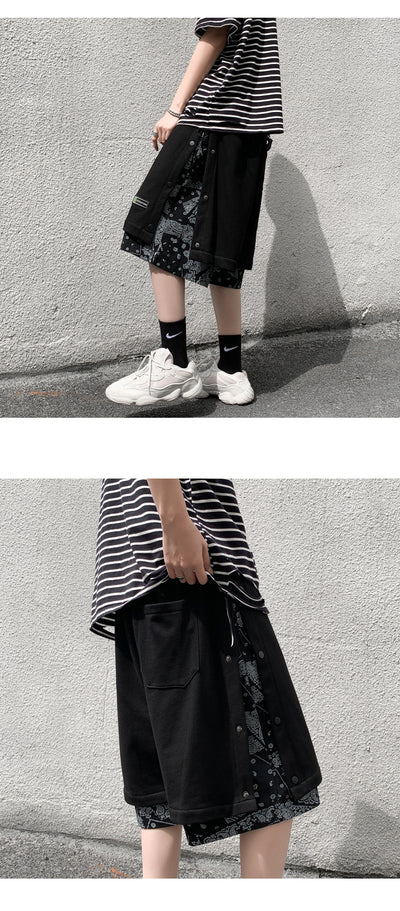 Shorts Hip Hop Estilo Hong Kong con Bordado de Flor de Anacardo - Image 16