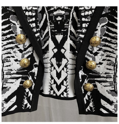 Cardigan de Punto Contraste Negro y Blanco Premium - Image 7