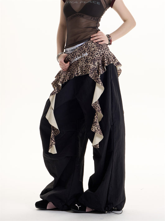 Pantalones Casuales Efecto Dos Piezas con Estampado Leopardo Americano - Image 2