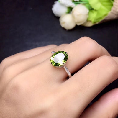 Anillo de Peridoto Natural en Plata 925 - Joya de Gemas Coloridas - Image 4
