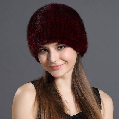Gorro de Piel de Visón para Mujer - Calidez Elegante en Otoño e Invierno - Image 4