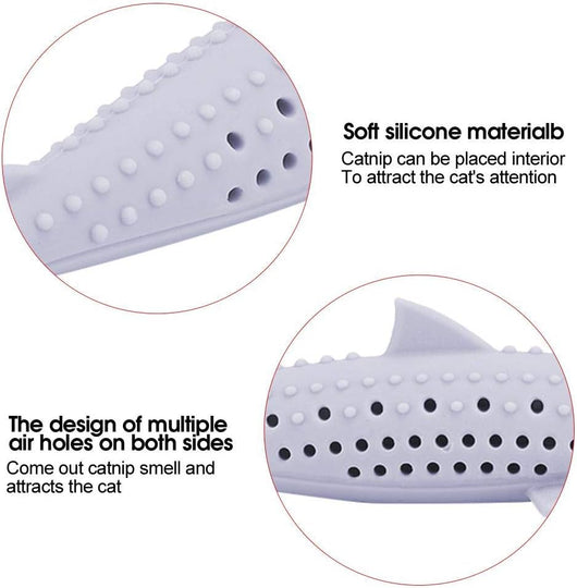 Juguete Interactivo de Silicona para Gatos - Forma de Pez con Hierba Gatera y Limpiador de Dientes - Image 10