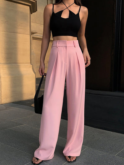 Pantalón de Pierna Ancha Cintura Alta Slim Fit - Image 8