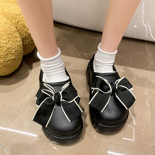 Pantuflas de Algodón con Lazo Cálidas y Impermeables para Casa - Image 6