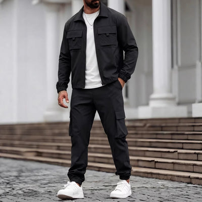 Conjunto de Trabajo Casual: Chamarra y Pantalón con Cierre - Image 4