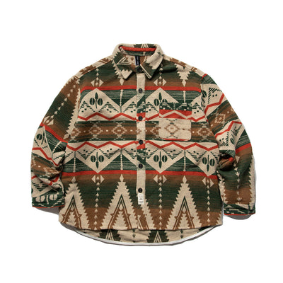 Camisa de Lana Estilo Retro Étnico Japonés