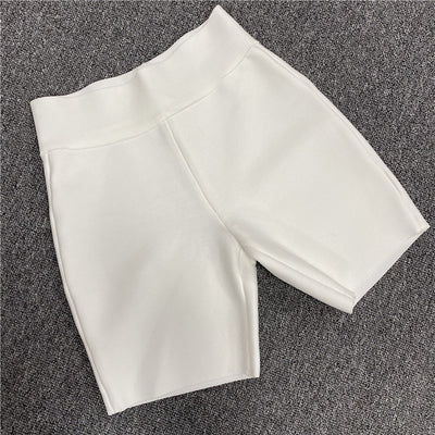 Shorts Ajustados Bandage en Blanco, Negro y Gris - Image 13