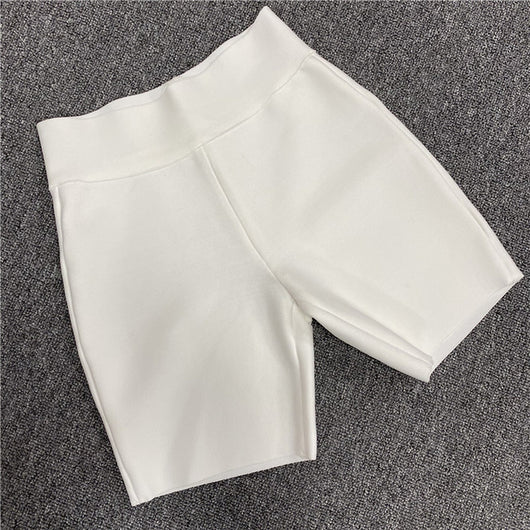 Shorts Ajustados Bandage en Blanco, Negro y Gris - Image 13