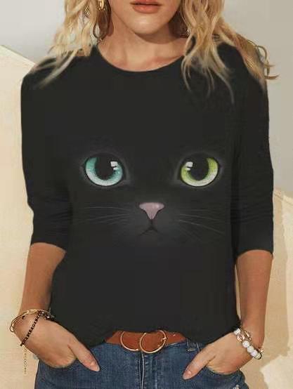 Playera Manga Larga Estampada Cuello Redondo para Mujer - Image 9