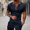 Conjunto de Camiseta Geométrica 3D con Cremallera y Solapa para Hombre - Verano
