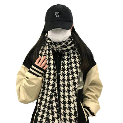 Chal Envolvente Diseño Pata de Gallo en Cashmere Suave para Mujer - Image 11