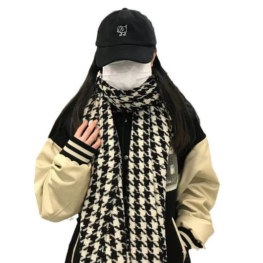 Chal Envolvente Diseño Pata de Gallo en Cashmere Suave para Mujer - Image 11