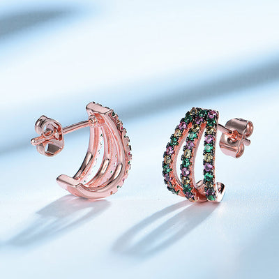 Aretes de Plata 925 con Incrustaciones de Gemas Arcoíris - Image 8