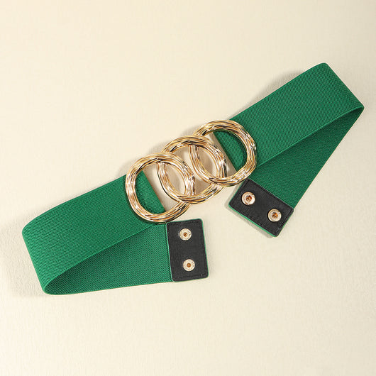 Cinturón Ancho Geométrico para Mujer con Hebilla Circular - Ideal para Trajes y Vestidos - Image 5