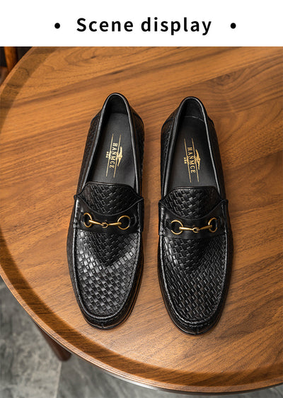 Mocasines de Cuero Tejido para Hombre - Zapatos Business Casual - Image 7