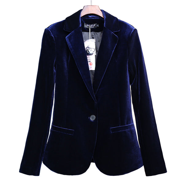 Blazer de Terciopelo Ajustado para Mujer - Multiusos