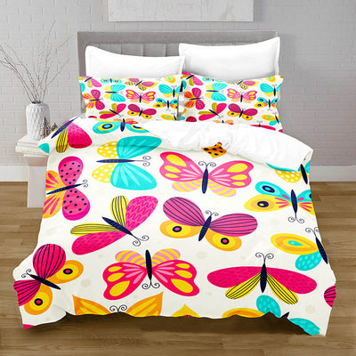 Juego de Ropa de Cama Funda Nórdica Estampado Mariposas Impresión 3D Digital Tela Cepillada - Image 2