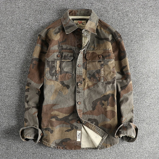 Chaqueta Cargo Camuflaje Retro para Hombre con Bolsillos Funcionales - Image 17