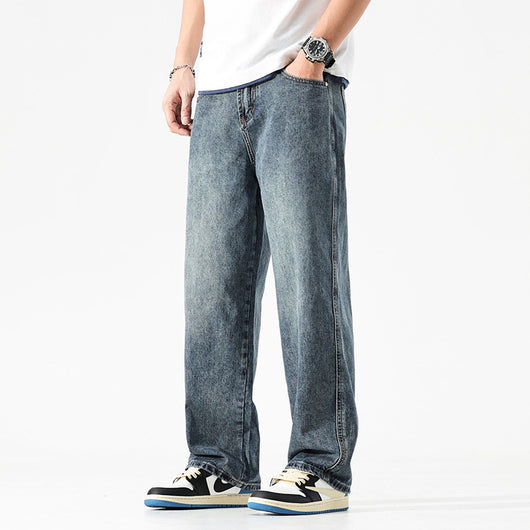 Pantalones Vaqueros Holgados de Color Sólido para Hombre