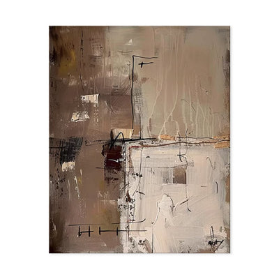 Cuadro Abstracto Moderno en Óleo sobre Lienzo - Arte Texturizado Marrón para Sala de Estar - Image 4