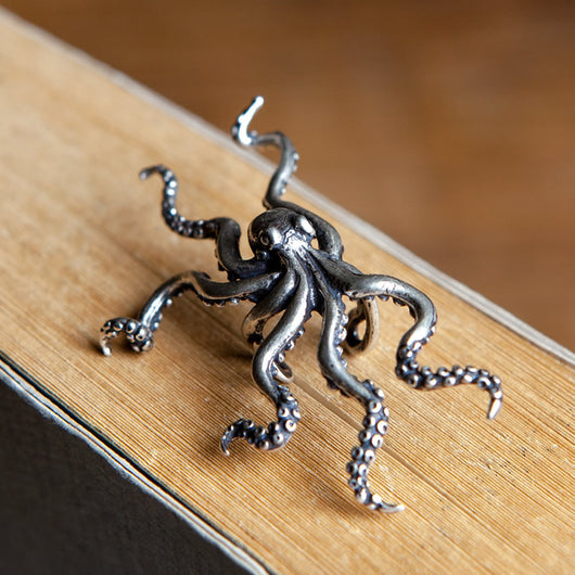 Aretes de Pulpo Plateado 925 - Diseño Oversized - Image 2