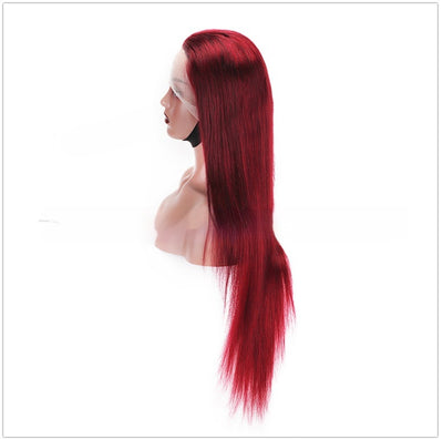 Peluca Larga Roja Cabello Humano con Encaje Frontal - Image 15