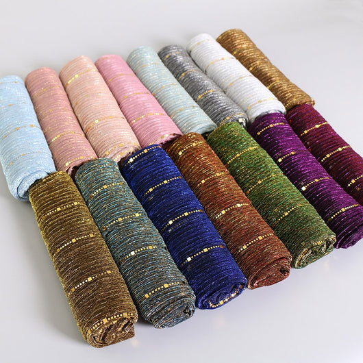 Pañuelo de Seda con Lentejuelas Brillantes para Mujer - Image 25
